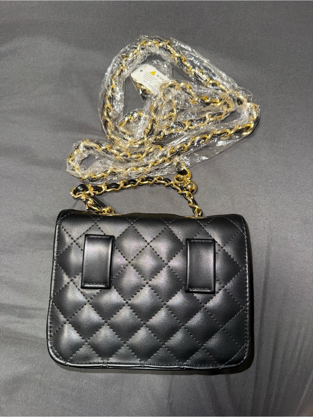 Quilted Black Chain-Handle Shoulder Bag - Picture 2 of 4